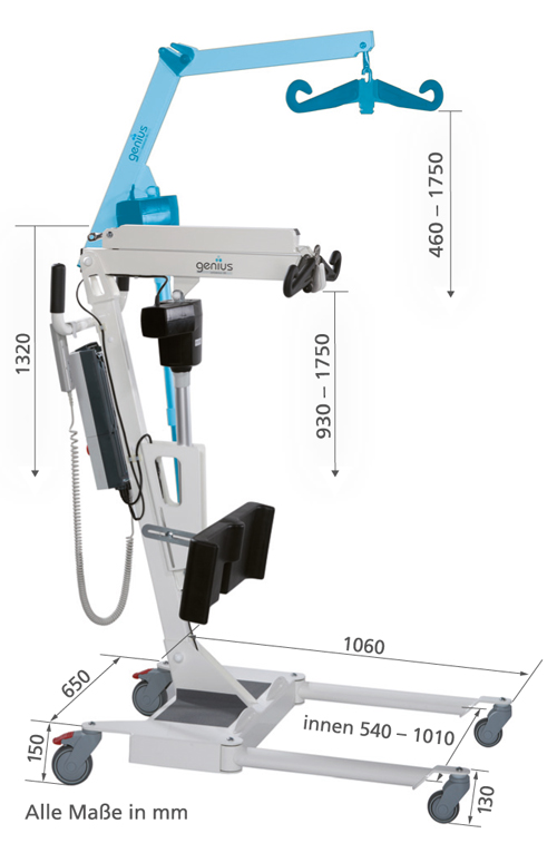 aacurat genius Patientenlift Maße